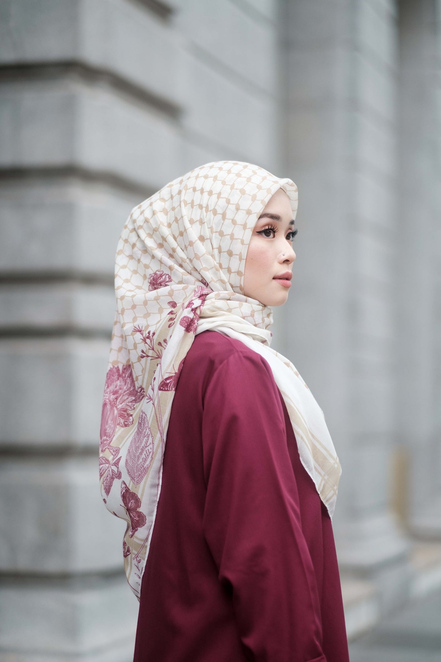 Ghutra Flora Scarf in Gold