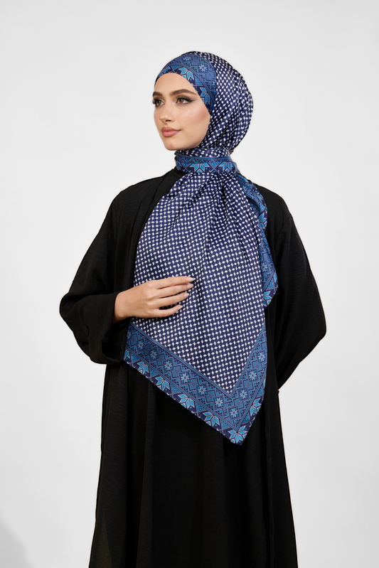 Tatreez Shawl in Blue